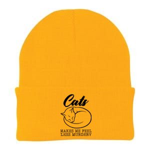 Cats Makes Me Feel Less Murdery Knit Cap Winter Beanie