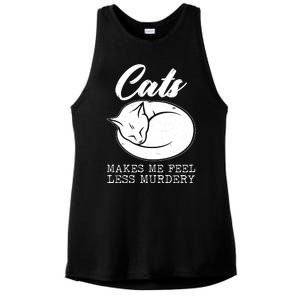 Cats Makes Me Feel Less Murdery Ladies PosiCharge Tri-Blend Wicking Tank