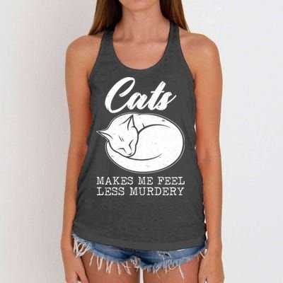 Cats Makes Me Feel Less Murdery Women's Knotted Racerback Tank