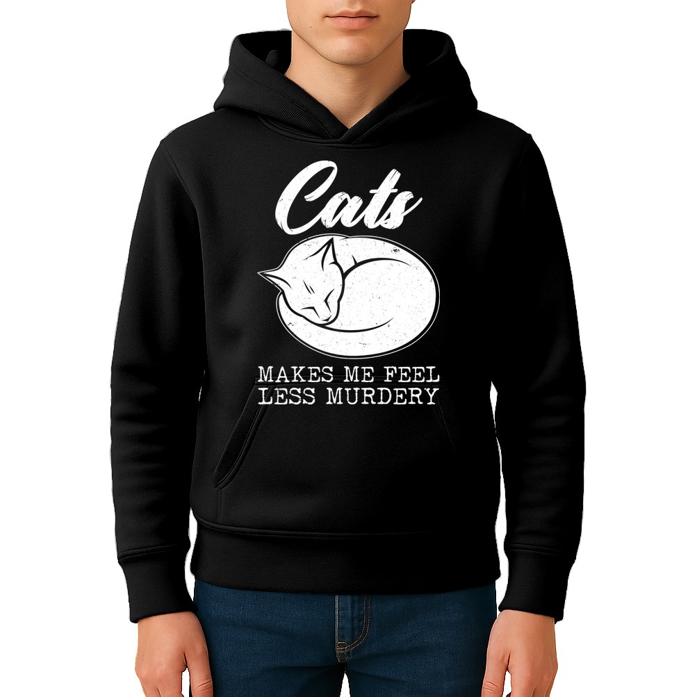 Cats Makes Me Feel Less Murdery Kids Hoodie