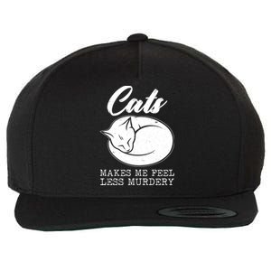 Cats Makes Me Feel Less Murdery Wool Snapback Cap