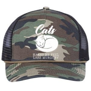 Cats Makes Me Feel Less Murdery Retro Rope Trucker Hat Cap