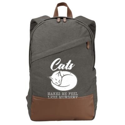 Cats Makes Me Feel Less Murdery Cotton Canvas Backpack