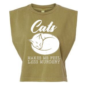 Cats Makes Me Feel Less Murdery Garment-Dyed Women's Muscle Tee