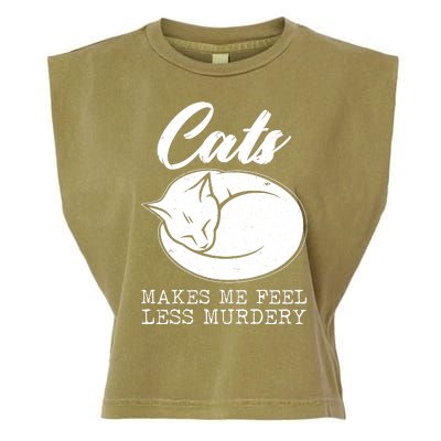 Cats Makes Me Feel Less Murdery Garment-Dyed Women's Muscle Tee