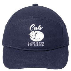 Cats Makes Me Feel Less Murdery 7-Panel Snapback Hat