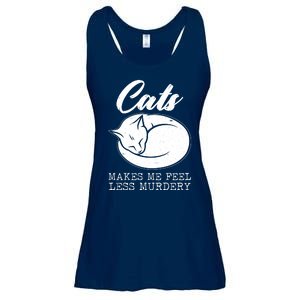 Cats Makes Me Feel Less Murdery Ladies Essential Flowy Tank