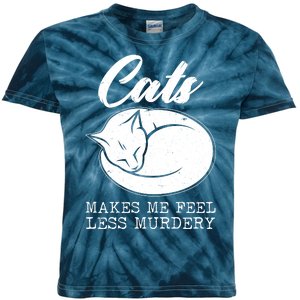 Cats Makes Me Feel Less Murdery Kids Tie-Dye T-Shirt