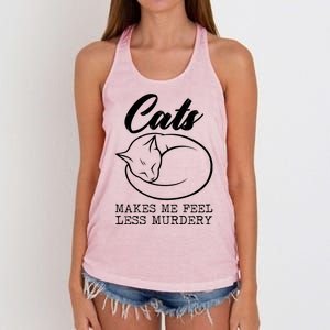 Cats Makes Me Feel Less Murdery Women's Knotted Racerback Tank