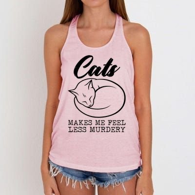 Cats Makes Me Feel Less Murdery Women's Knotted Racerback Tank