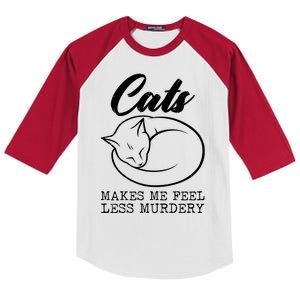 Cats Makes Me Feel Less Murdery Kids Colorblock Raglan Jersey