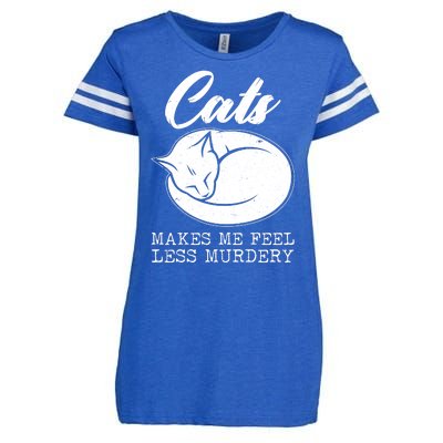 Cats Makes Me Feel Less Murdery Enza Ladies Jersey Football T-Shirt