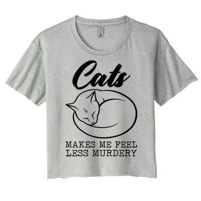 Cats Makes Me Feel Less Murdery Women's Crop Top Tee