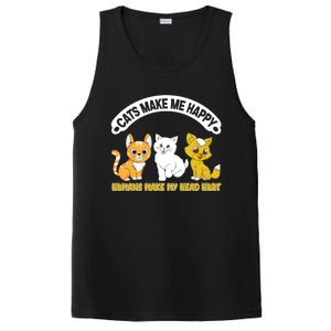 Cats Make Me Happy Hu Make My Head Hurt Funny Cats Great Gift PosiCharge Competitor Tank