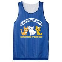 Cats Make Me Happy Hu Make My Head Hurt Funny Cats Great Gift Mesh Reversible Basketball Jersey Tank