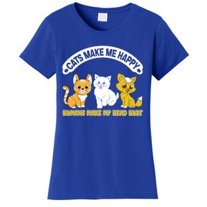 Cats Make Me Happy Hu Make My Head Hurt Funny Cats Great Gift Women's T-Shirt