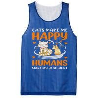 Cats Make Me Happy Hu Make My Head Hurt Funny Gift Mesh Reversible Basketball Jersey Tank