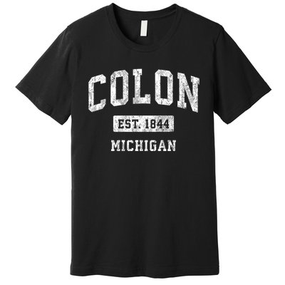 Colon Michigan Mi Vintage Athletic Sports Premium T-Shirt