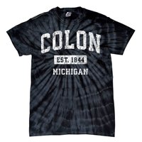 Colon Michigan Mi Vintage Athletic Sports Tie-Dye T-Shirt