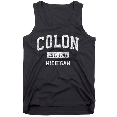 Colon Michigan Mi Vintage Athletic Sports Tank Top