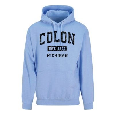 Colon Michigan Mi Vintage Athletic Sports Unisex Surf Hoodie