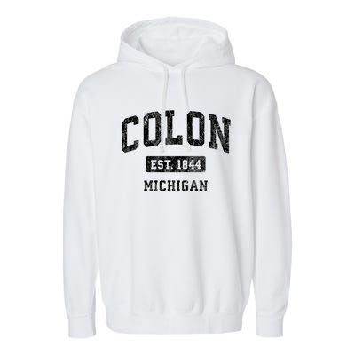 Colon Michigan Mi Vintage Athletic Sports Garment-Dyed Fleece Hoodie