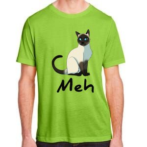 Cat Meh Meow Funny Siamese Cat Lovers Gift Adult ChromaSoft Performance T-Shirt