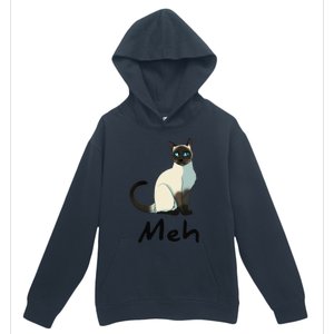 Cat Meh Meow Funny Siamese Cat Lovers Gift Urban Pullover Hoodie