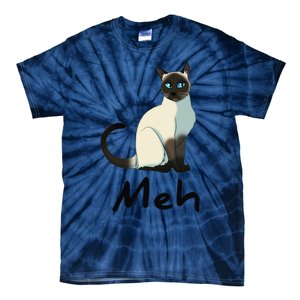 Cat Meh Meow Funny Siamese Cat Lovers Gift Tie-Dye T-Shirt