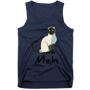 Cat Meh Meow Funny Siamese Cat Lovers Gift Tank Top