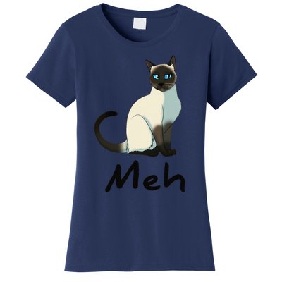 Cat Meh Meow Funny Siamese Cat Lovers Gift Women's T-Shirt