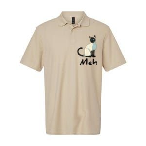 Cat Meh Meow Funny Siamese Cat Lovers Gift Softstyle Adult Sport Polo