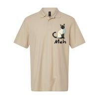 Cat Meh Meow Funny Siamese Cat Lovers Gift Softstyle Adult Sport Polo