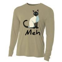 Cat Meh Meow Funny Siamese Cat Lovers Gift Cooling Performance Long Sleeve Crew