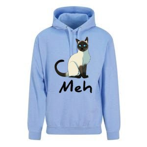 Cat Meh Meow Funny Siamese Cat Lovers Gift Unisex Surf Hoodie