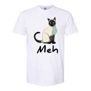 Cat Meh Meow Funny Siamese Cat Lovers Gift Softstyle CVC T-Shirt