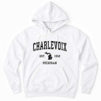 Charlevoix Michigan Mi Vintage Athletic Sports Design Sweatshirt Hoodie