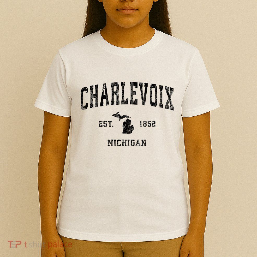 Charlevoix Michigan Mi Vintage Athletic Sports Design Sweatshirt T-Shirt