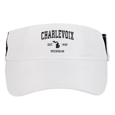 Charlevoix Michigan Mi Vintage Athletic Sports Design Sweatshirt Adult Drive Performance Visor
