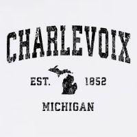 Charlevoix Michigan Mi Vintage Athletic Sports Design Sweatshirt Bucket Hat