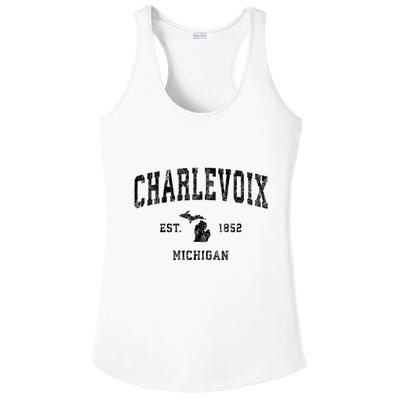 Charlevoix Michigan Mi Vintage Athletic Sports Design Sweatshirt Ladies PosiCharge Competitor Racerback Tank
