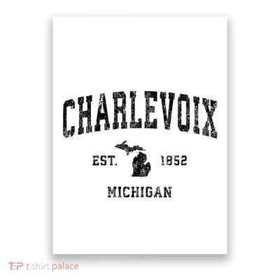 Charlevoix Michigan Mi Vintage Athletic Sports Design Sweatshirt Poster