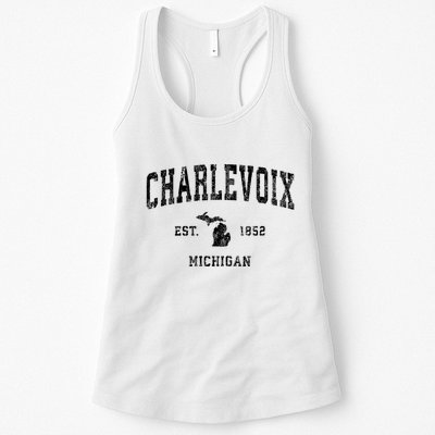 Charlevoix Michigan Mi Vintage Athletic Sports Design Sweatshirt Womens Tank Top