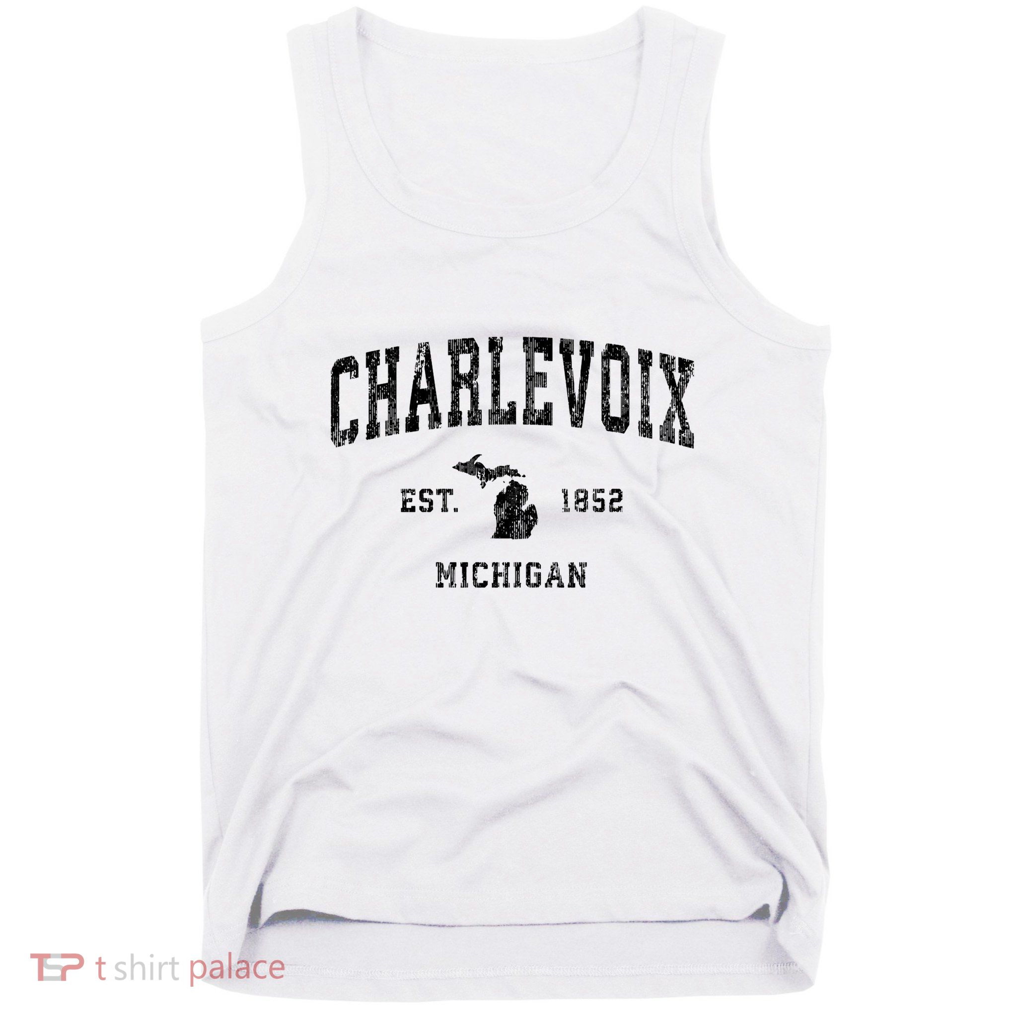Charlevoix Michigan Mi Vintage Athletic Sports Design Sweatshirt Tank Top