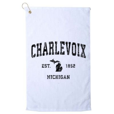 Charlevoix Michigan Mi Vintage Athletic Sports Design Sweatshirt Golf Towel