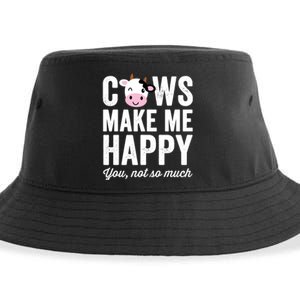 Cows Make Me Happy You Not So Much Hoodie - Farmer Cows Sustainable Bucket Hat