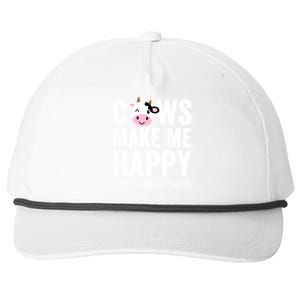 Cows Make Me Happy You Not So Much Hoodie - Farmer Cows Snapback Five-Panel Rope Hat