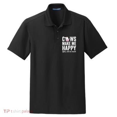 Cows Make Me Happy You Not So Much Hoodie - Farmer Cows Dry Zone Grid Polo
