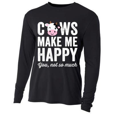 Cows Make Me Happy You Not So Much Hoodie - Farmer Cows Cooling Performance Long Sleeve Crew