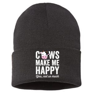 Cows Make Me Happy You Not So Much Hoodie - Farmer Cows Sustainable Knit Beanie